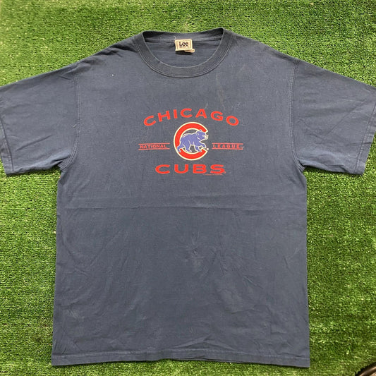 Vintage Y2K Chicago Cubs Sun Faded Baseball Sports Tee