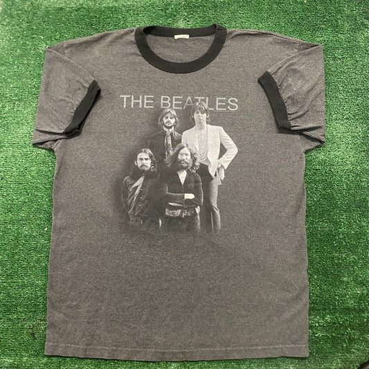 Vintage Y2K The Beatles Rock Band Baggy Retro Ringer Tee