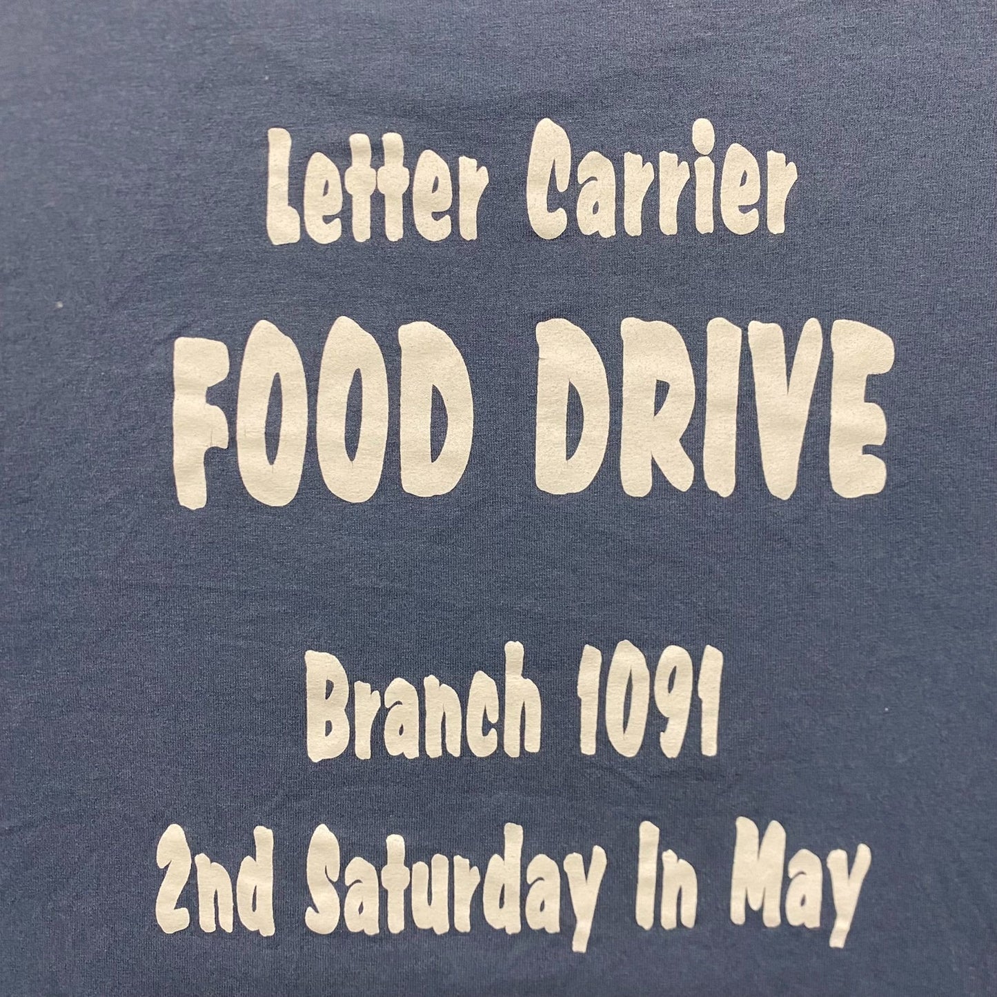 Vintage Y2K USPS Food Drive Comic Mail Postal Worker Tee