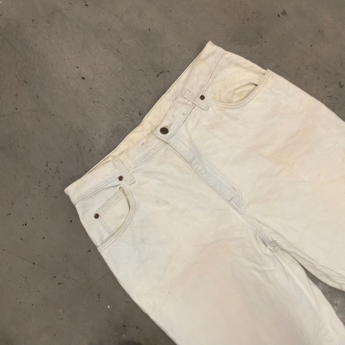 Vintage 90s White Denim Essential Relaxed Work Baggy Jeans