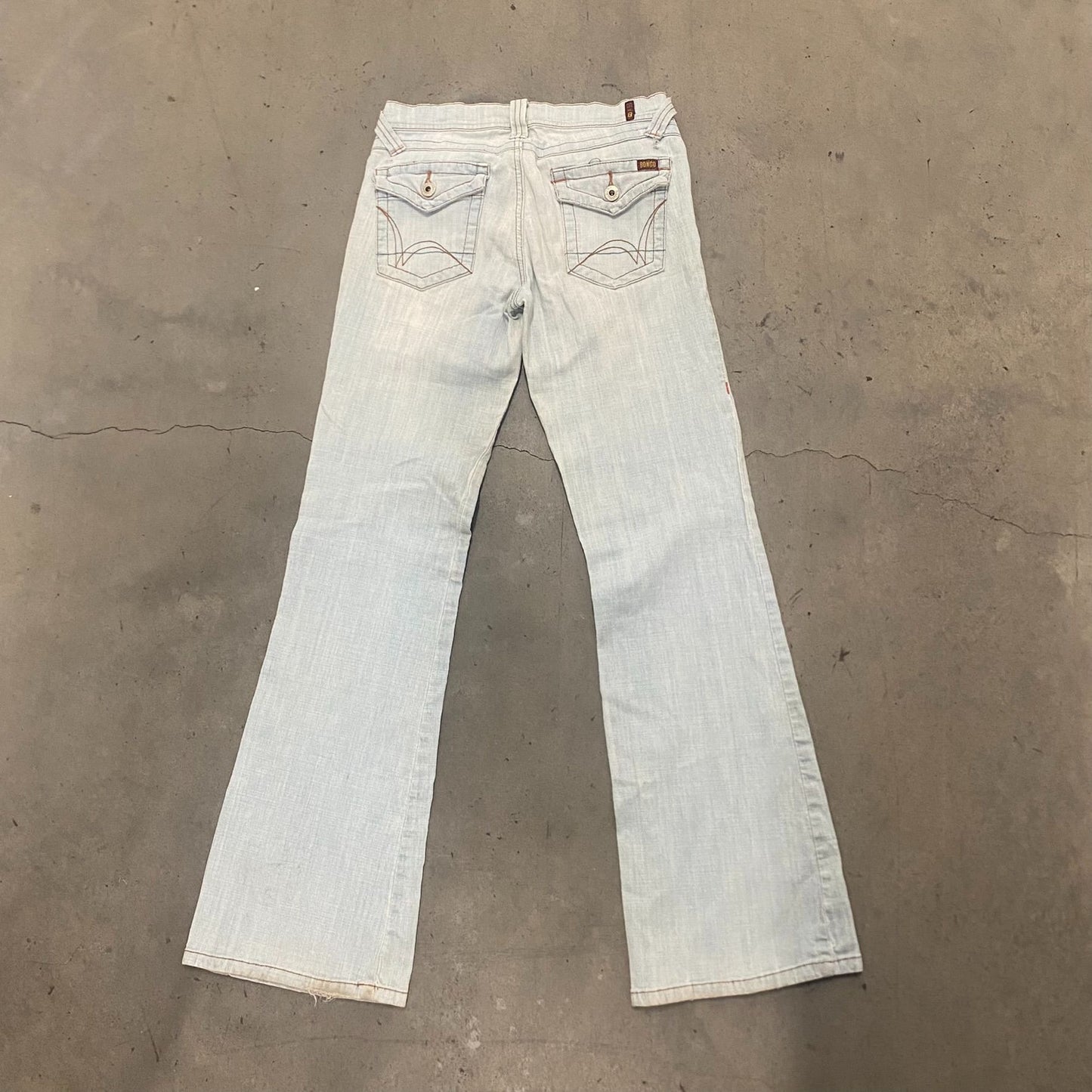 Vintage Y2K Stonewashed Faded Essential Flared Denim Jeans