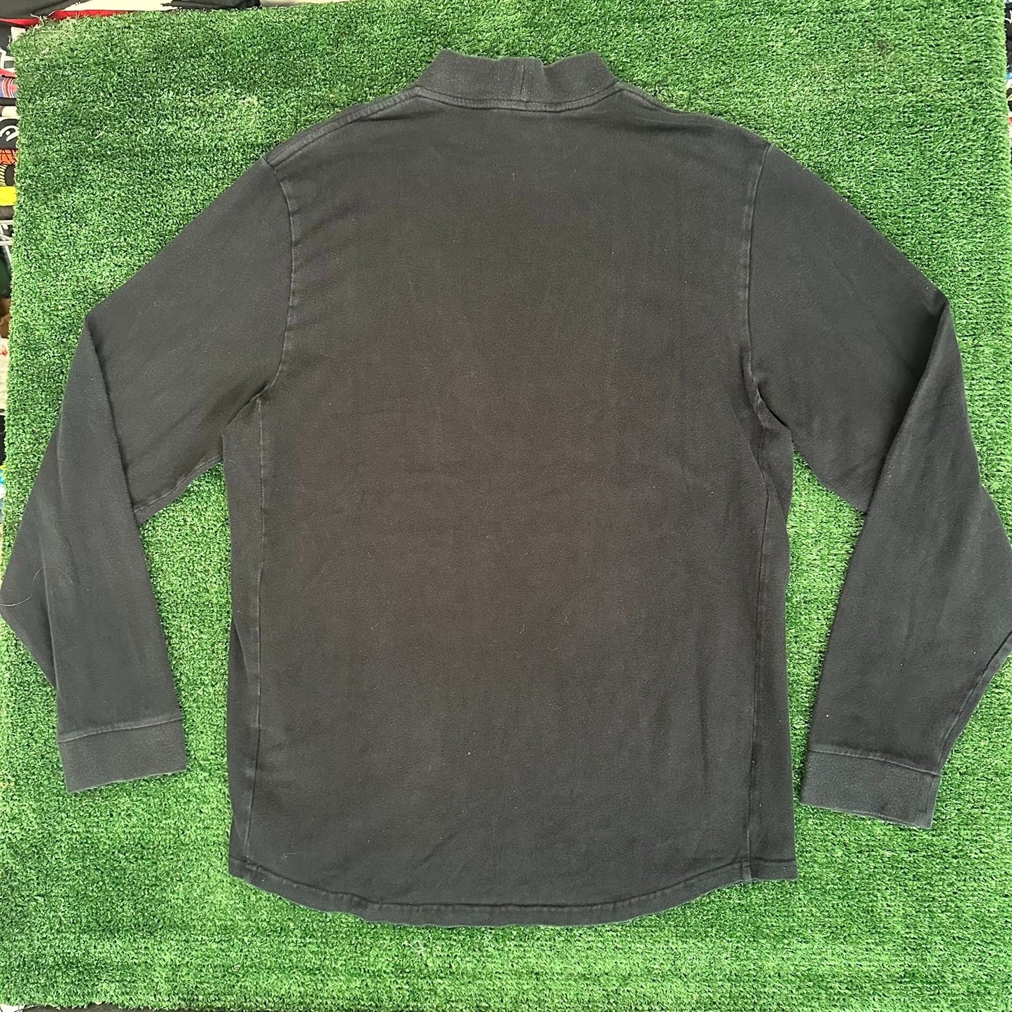 Vintage Y2K Nike Swoosh Mock Neck T-Shirt Long Sleeve Black M Minimal Streetwear