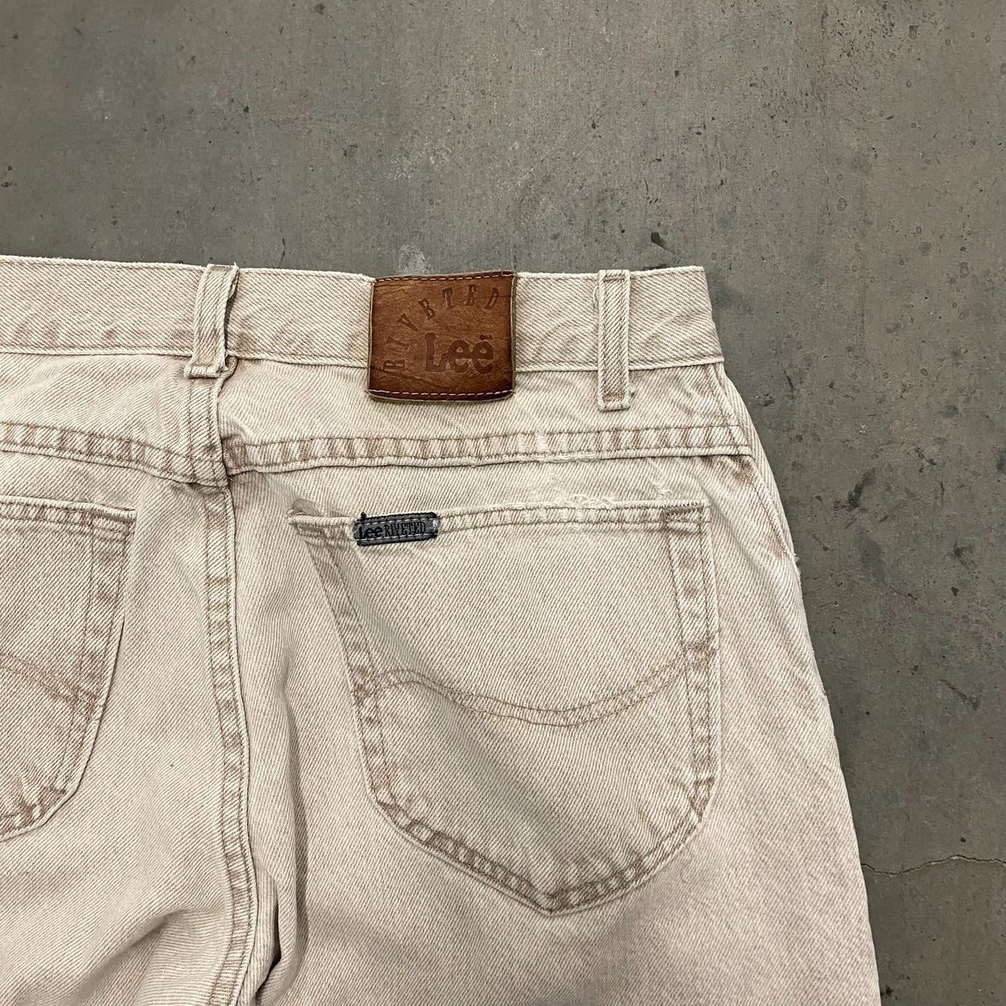 Vintage 90s Lee Gray Denim Baggy Relaxed Tonal Work Jeans