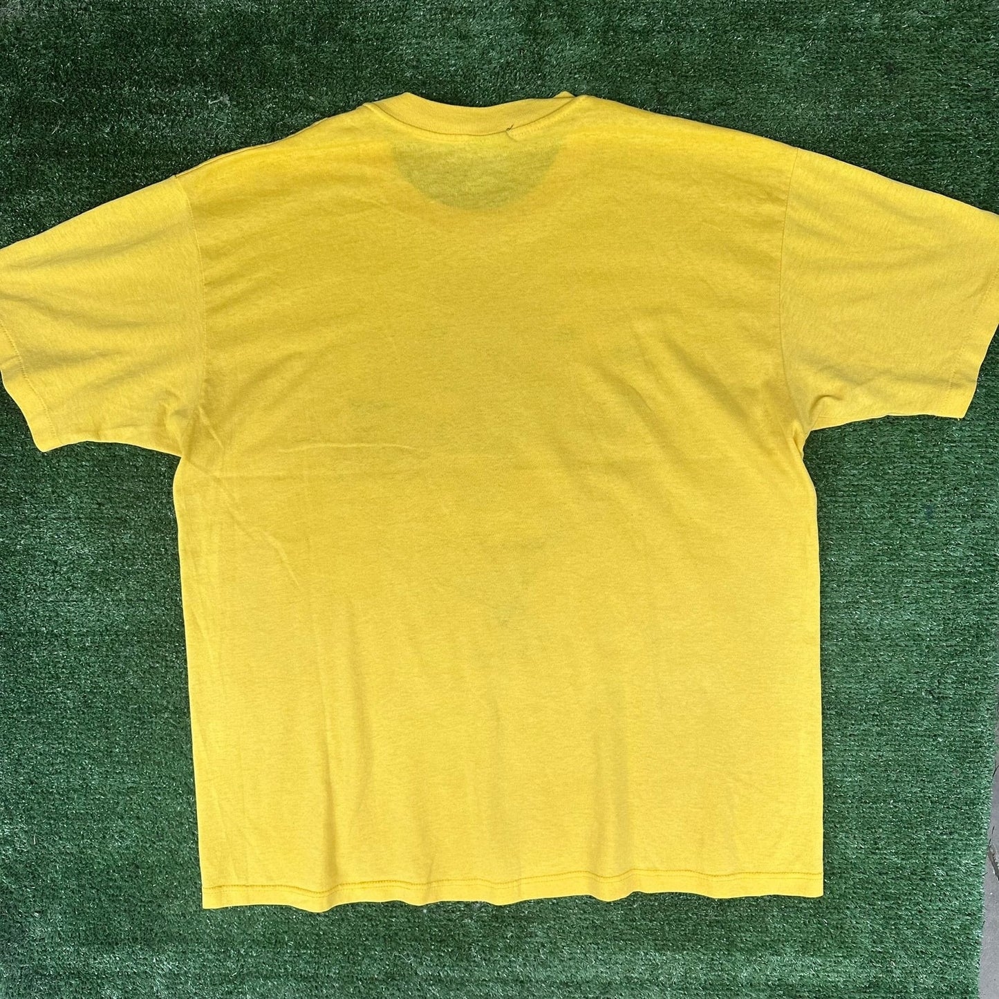 Vintage 80s Florida Manatee T-Shirt Yellow XL Single Stitch Tropical Surf Beach
