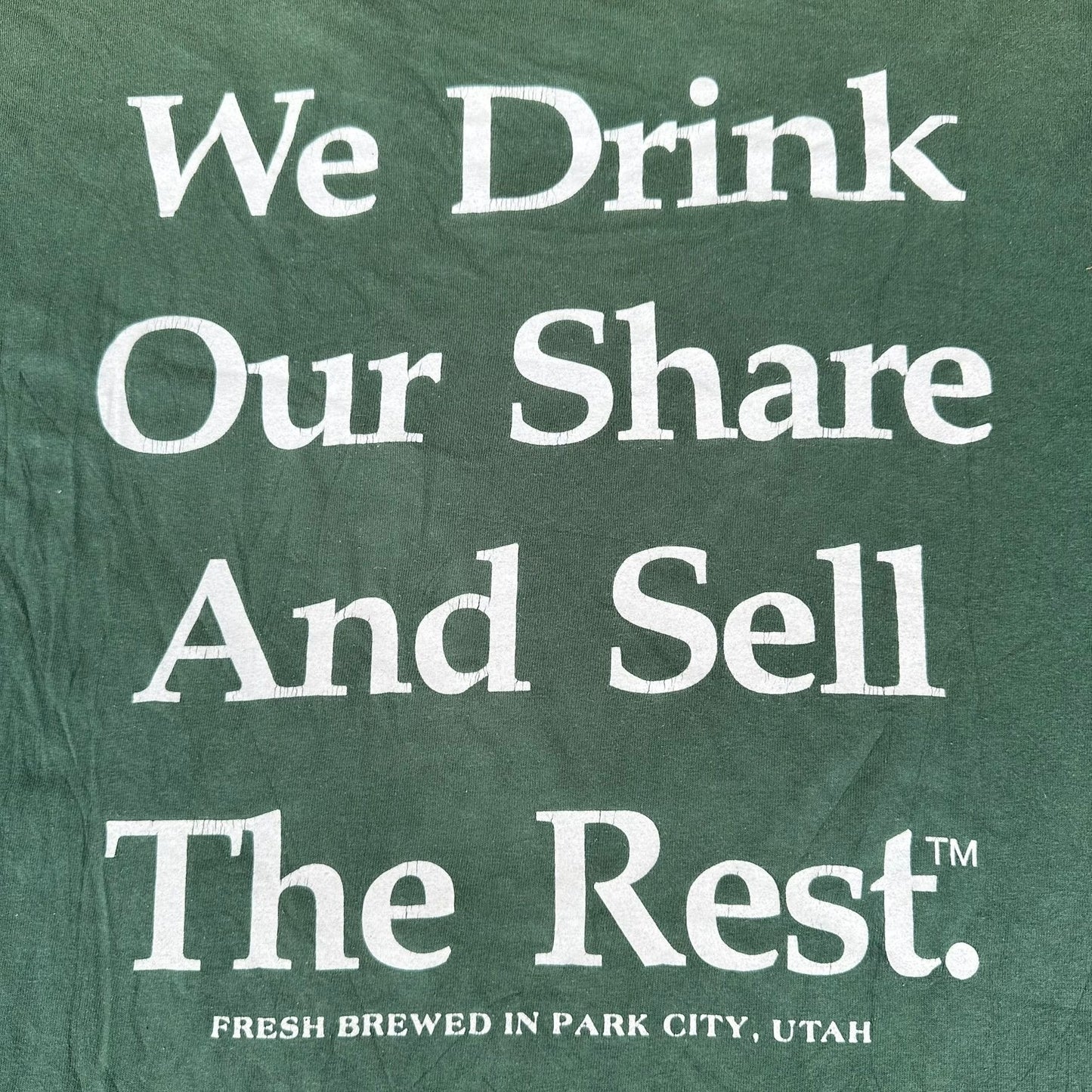 Vintage 90s Wasatch Premium Ale Brewery T-Shirt Green XL Single Stitch Sun Faded