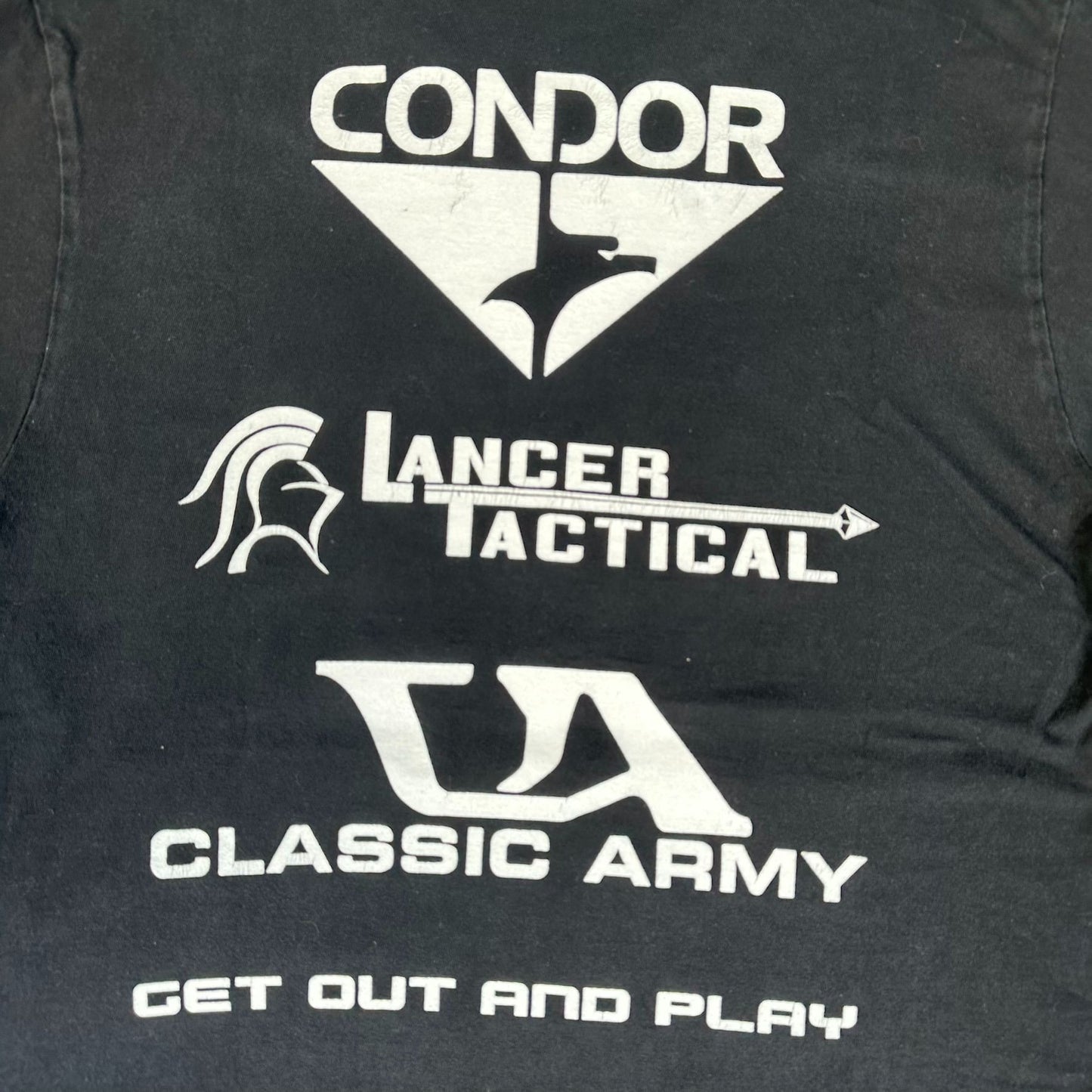 Vintage Y2K Airsoft GI Soldier T-Shirt Black M/L Tactical Military Streetwear