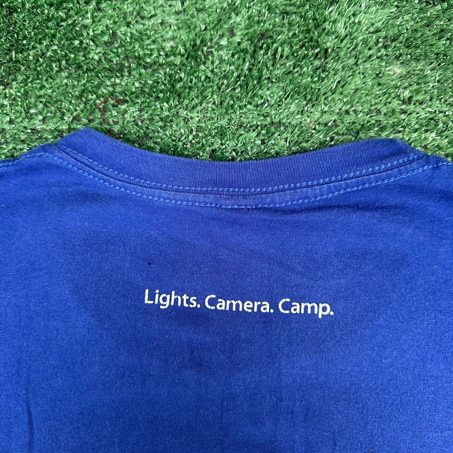 Vintage Y2K Apple Camp Constellation T-Shirt Camera Blue S Retro Rare Tech Promo