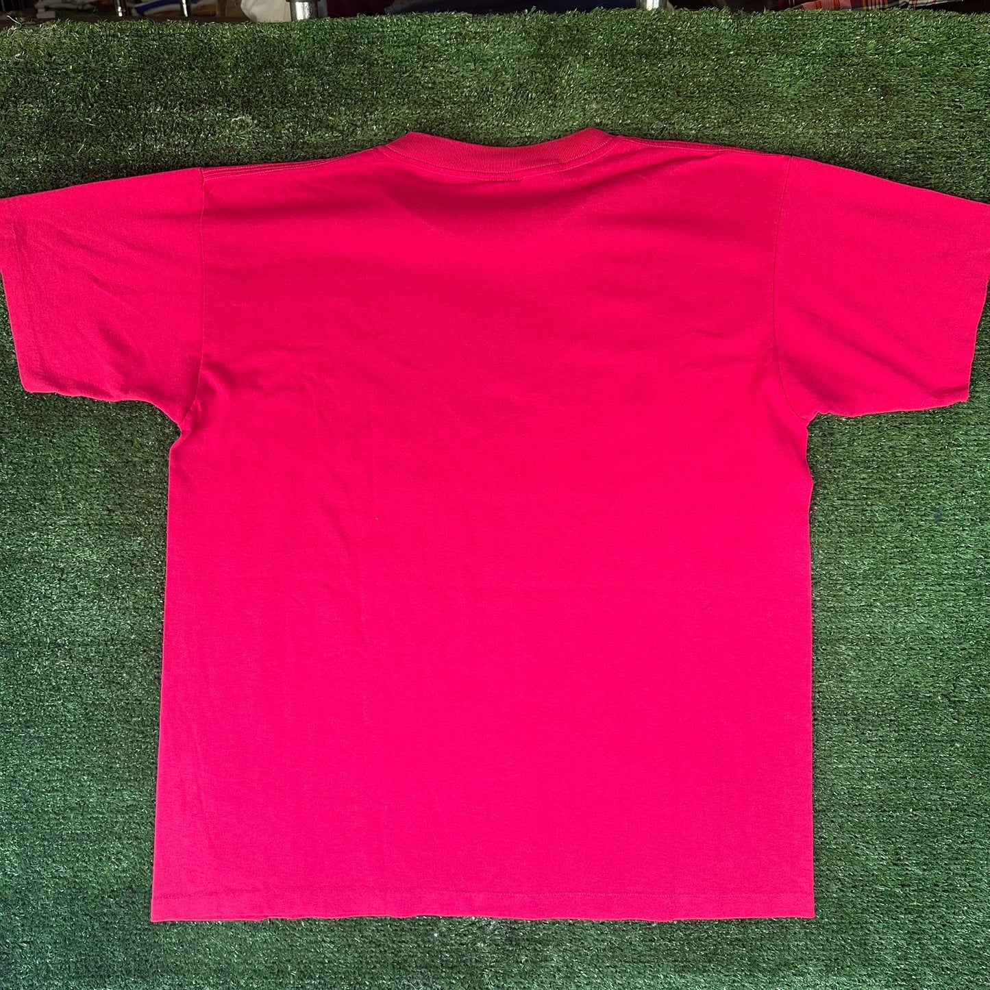 Vintage 80s Kansas City Missouri T-Shirt Single Stitch L Magenta Gold Glitter