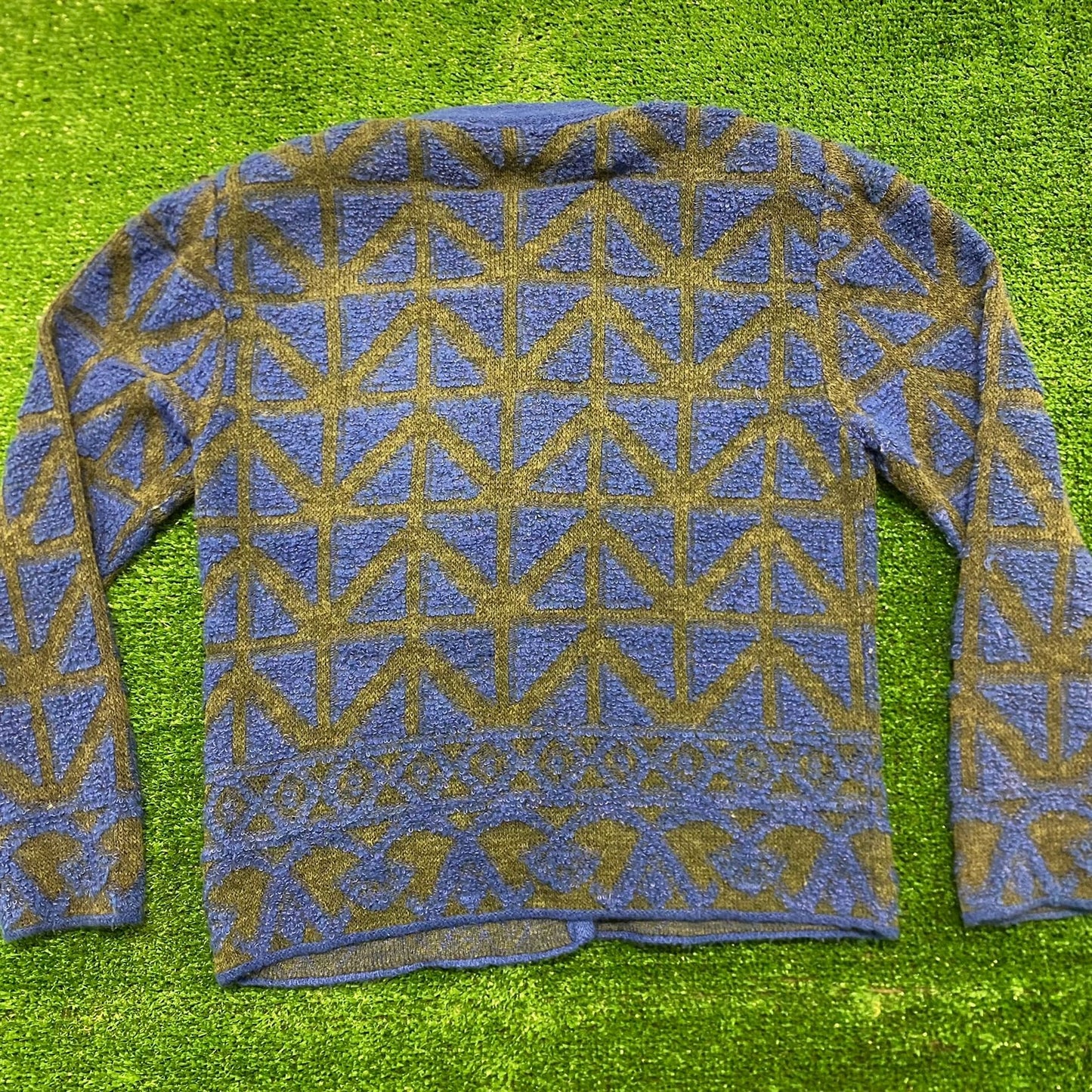 Abstract Vintage 80s Wool Cardigan Sweater