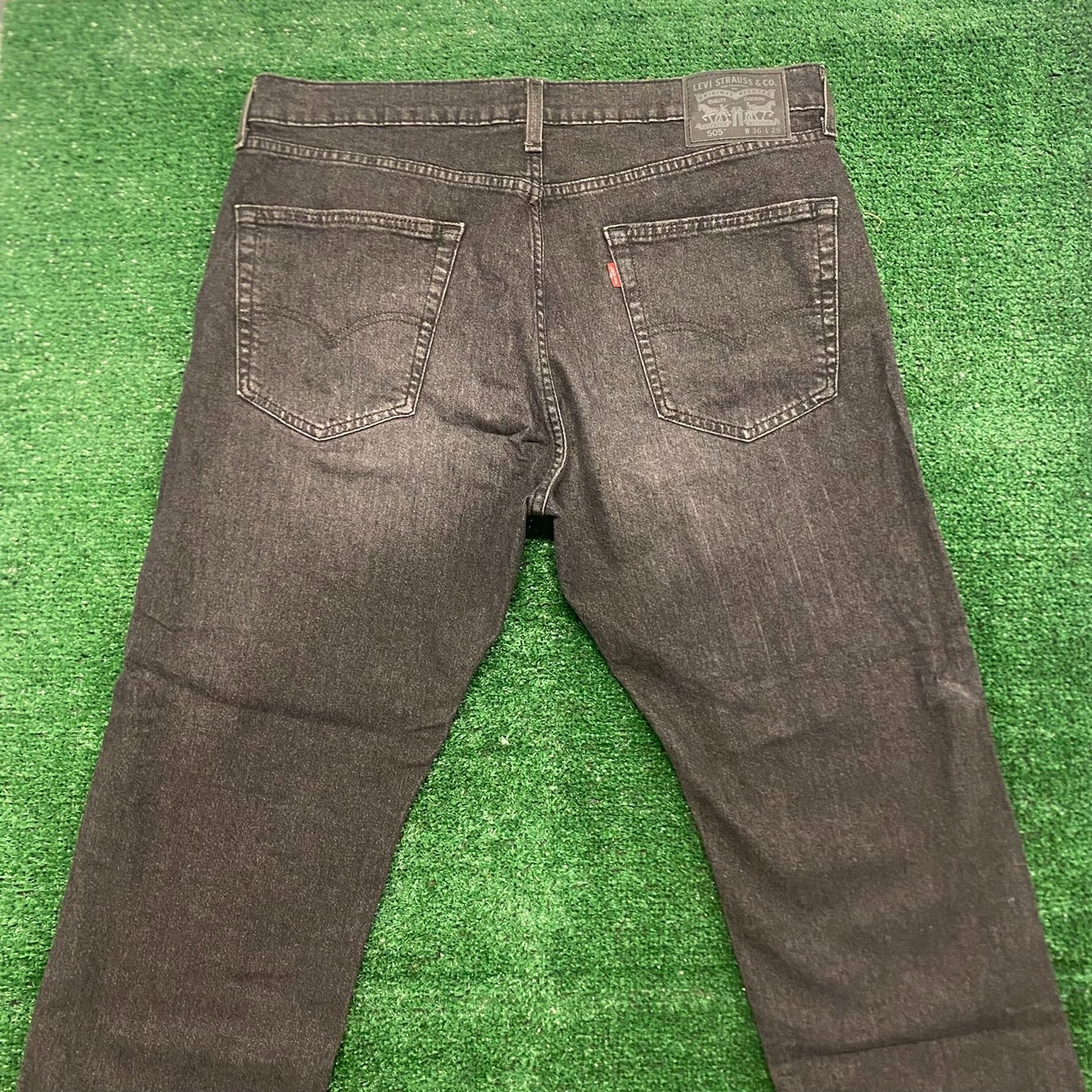 Levi's 505 Black Straight Fit Denim Jeans Pants