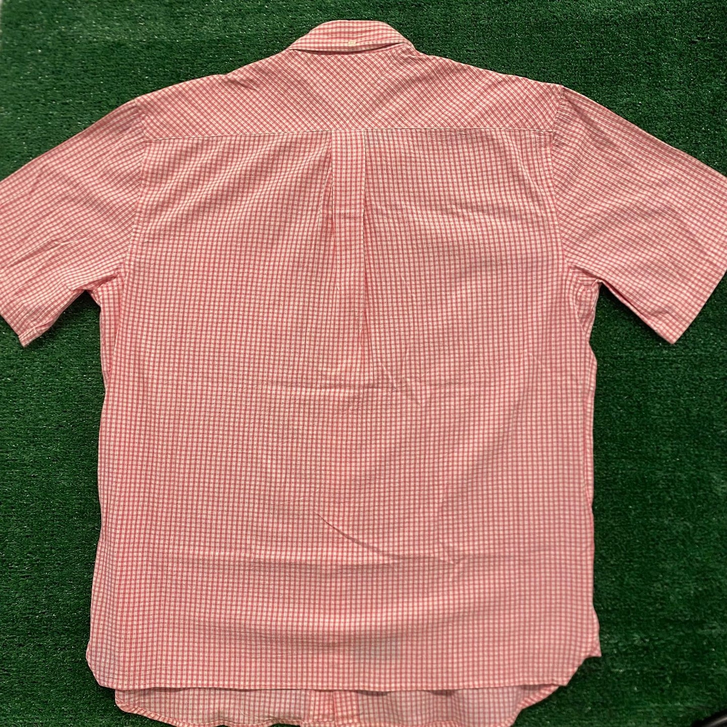 Pink Gingham Plaid Checks Vintage Preppy Button Up Shirt