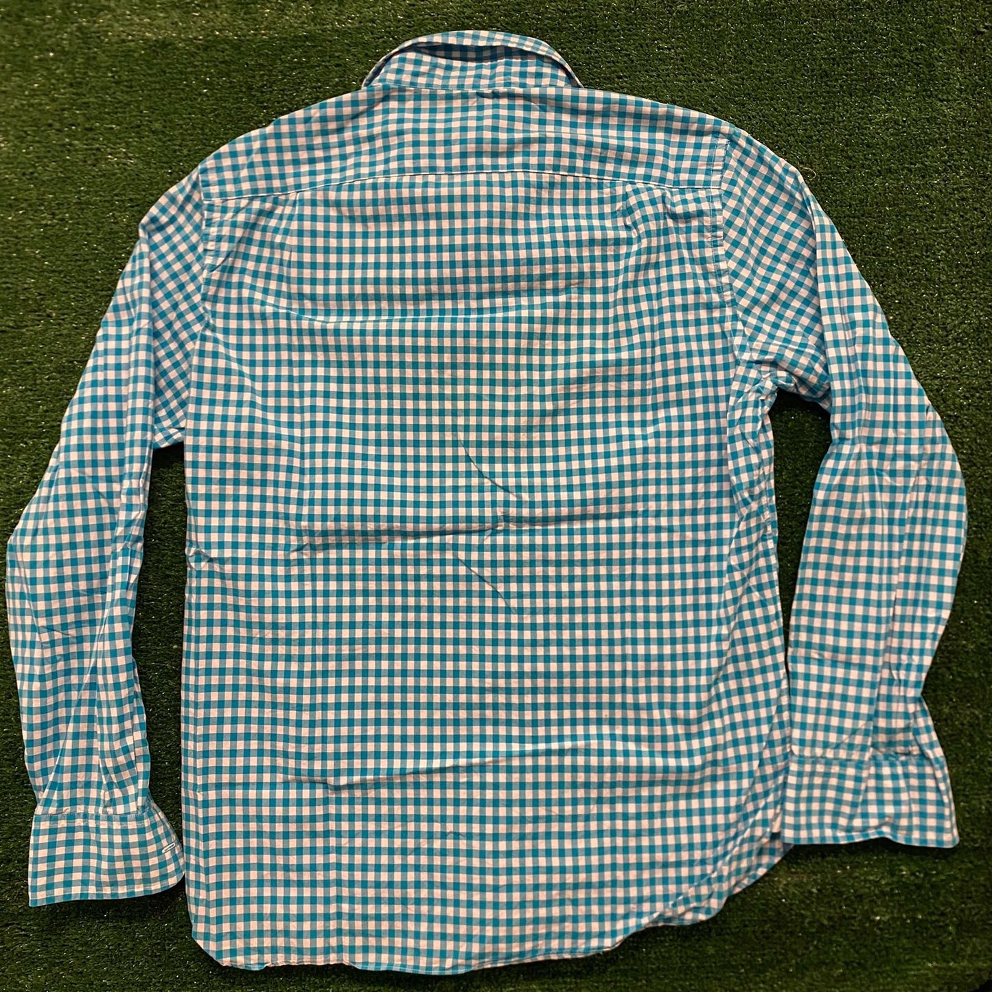 J. Crew Blue Gingham Plaid Check Preppy Button Up Shirt