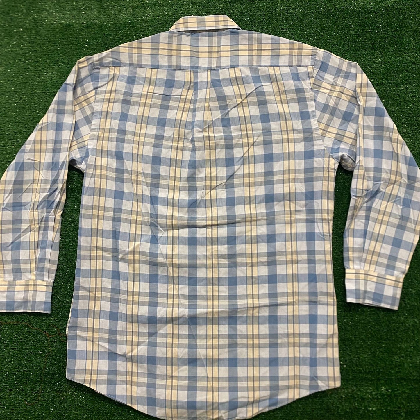 Christian Dior Plaid Vintage Designer Button Up Dress Shirt