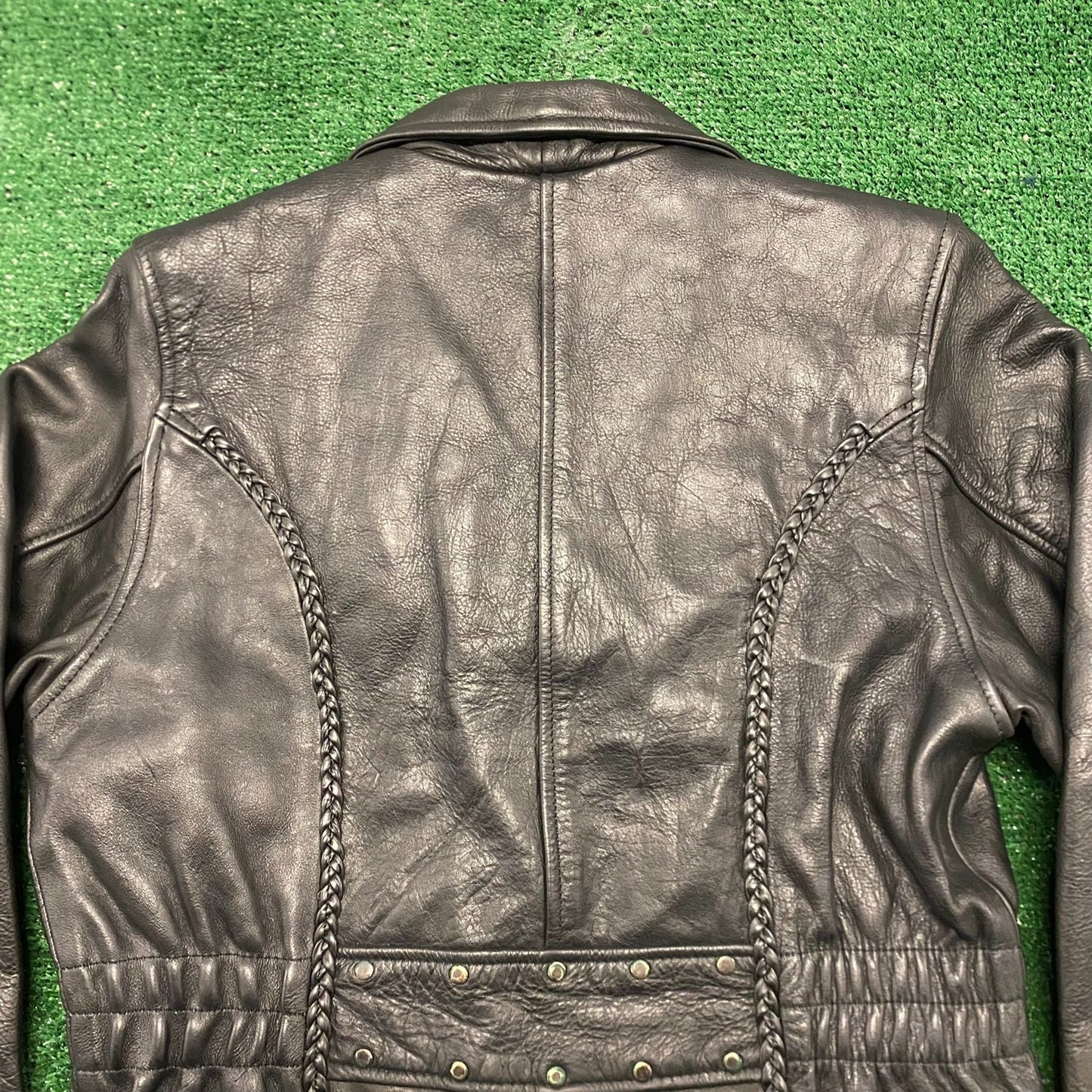 Biker Style Vintage Leather Motorcycle Moto Jacket