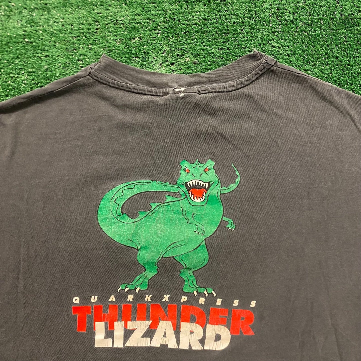 Quark Dinosaur Vintage 90s Software Tech T-Shirt