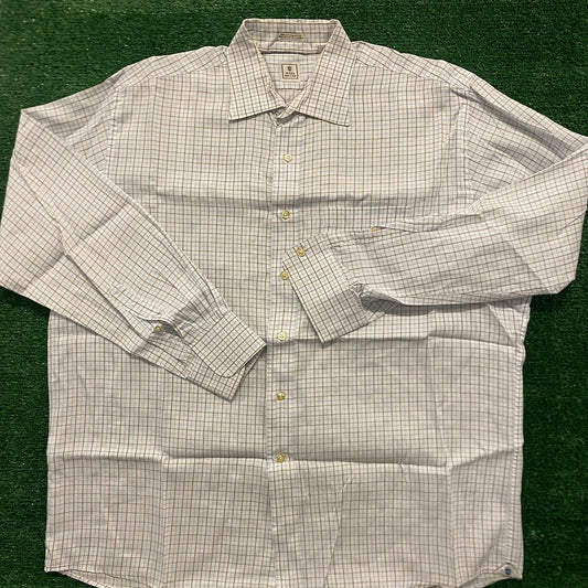 Peter Millar Tattersall Plaid Button Up Dress Shirt