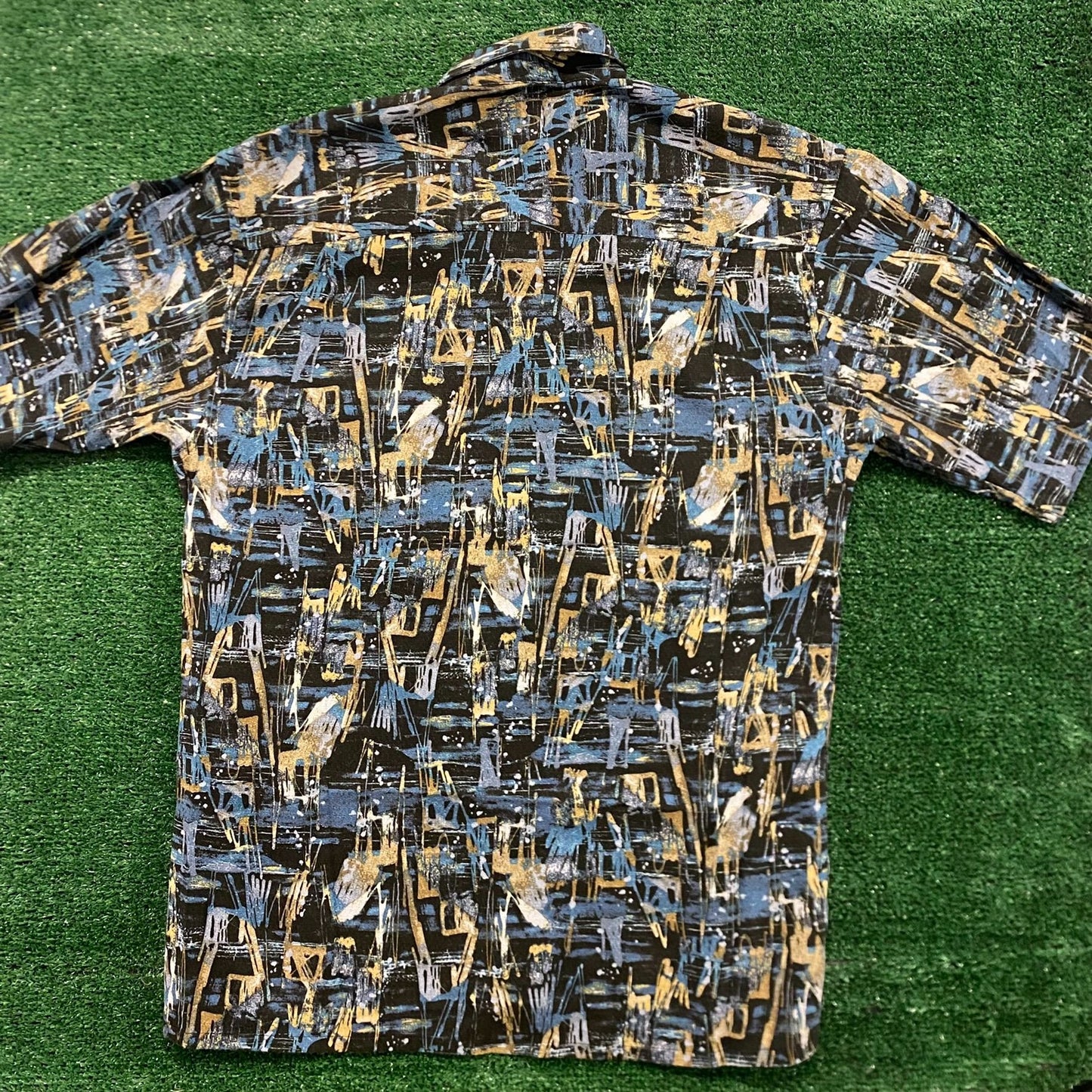 Abstract Geometric Art Vintage Button Up Shirt
