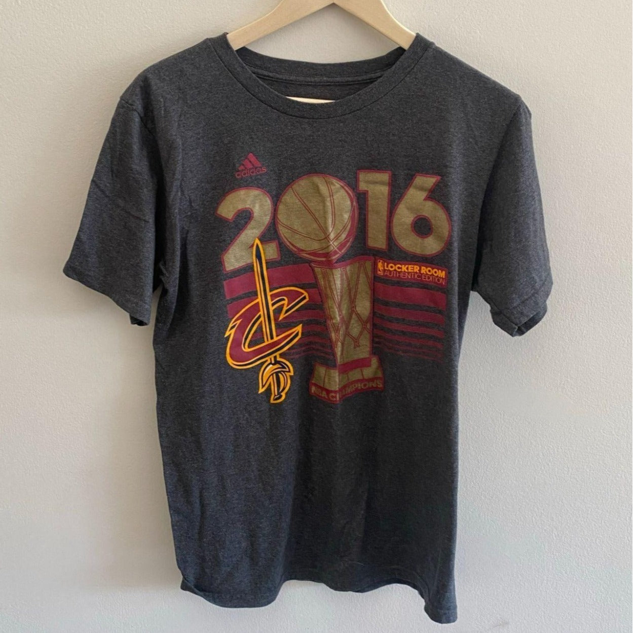 Men's Cleveland Cavaliers adidas Gray 2016 NBA Finals Champions Locker Room  T-Shirt
