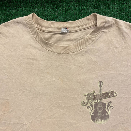America Guitar Vintage Country Band T-Shirt