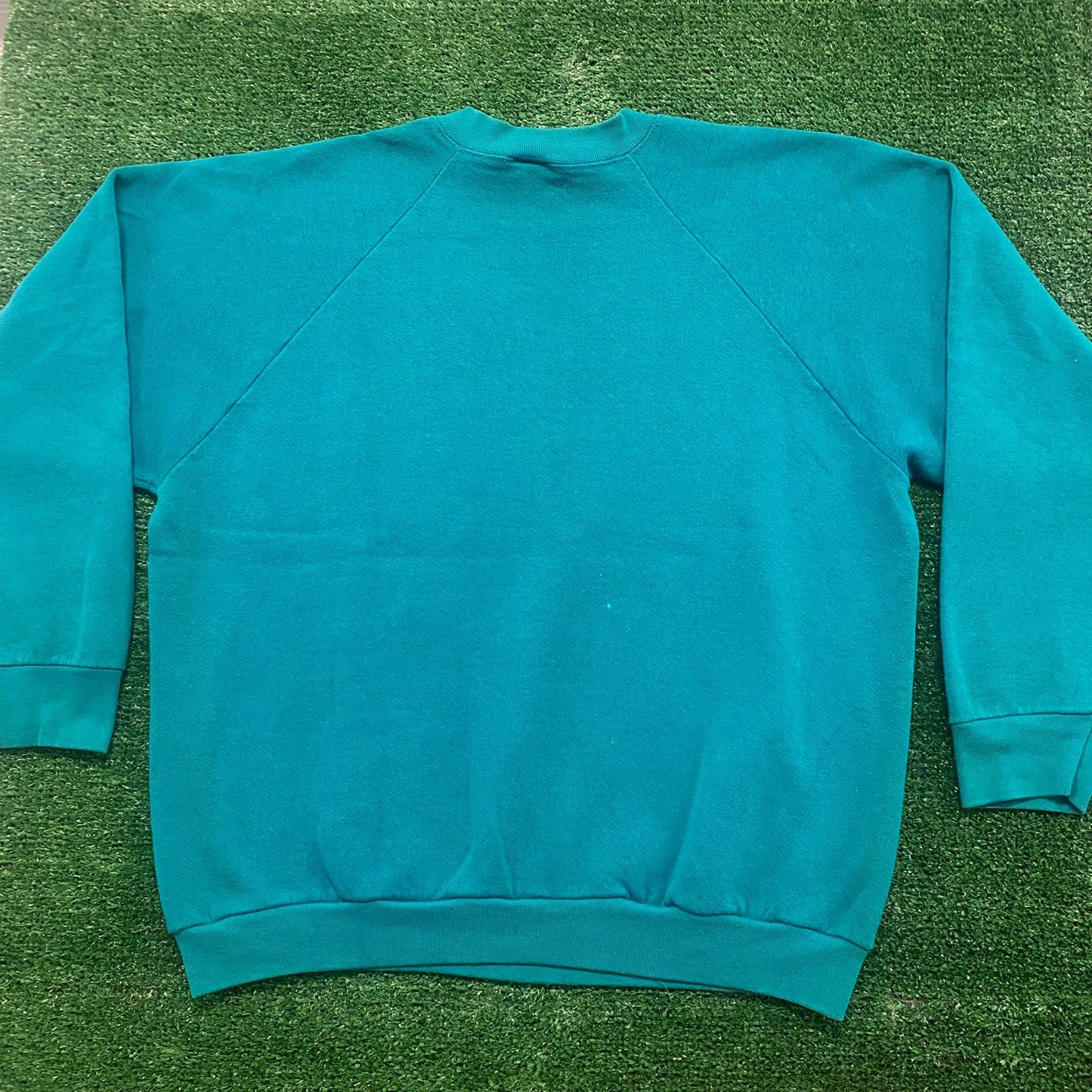 Teal Blue Blank Vintage 90s Crewneck Sweatshirt