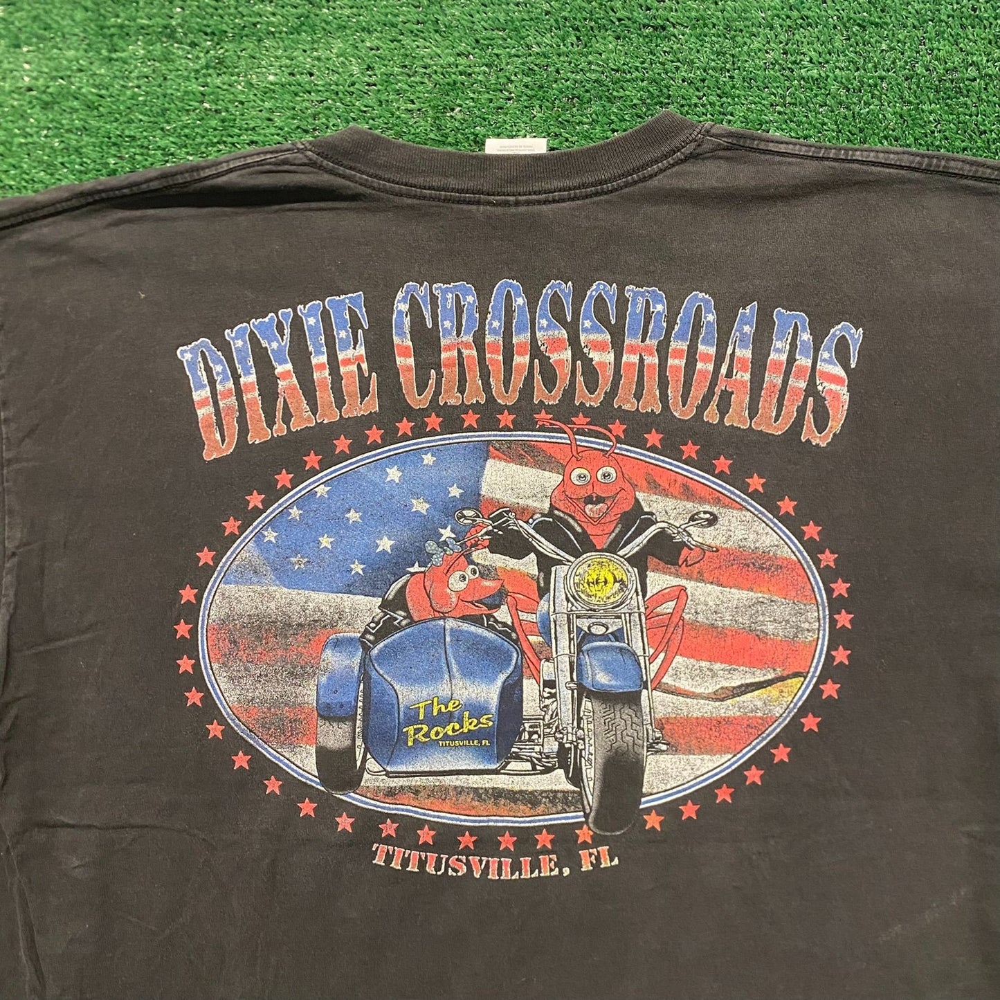 Dixie Crossroads Vintage Grunge Biker T-Shirt