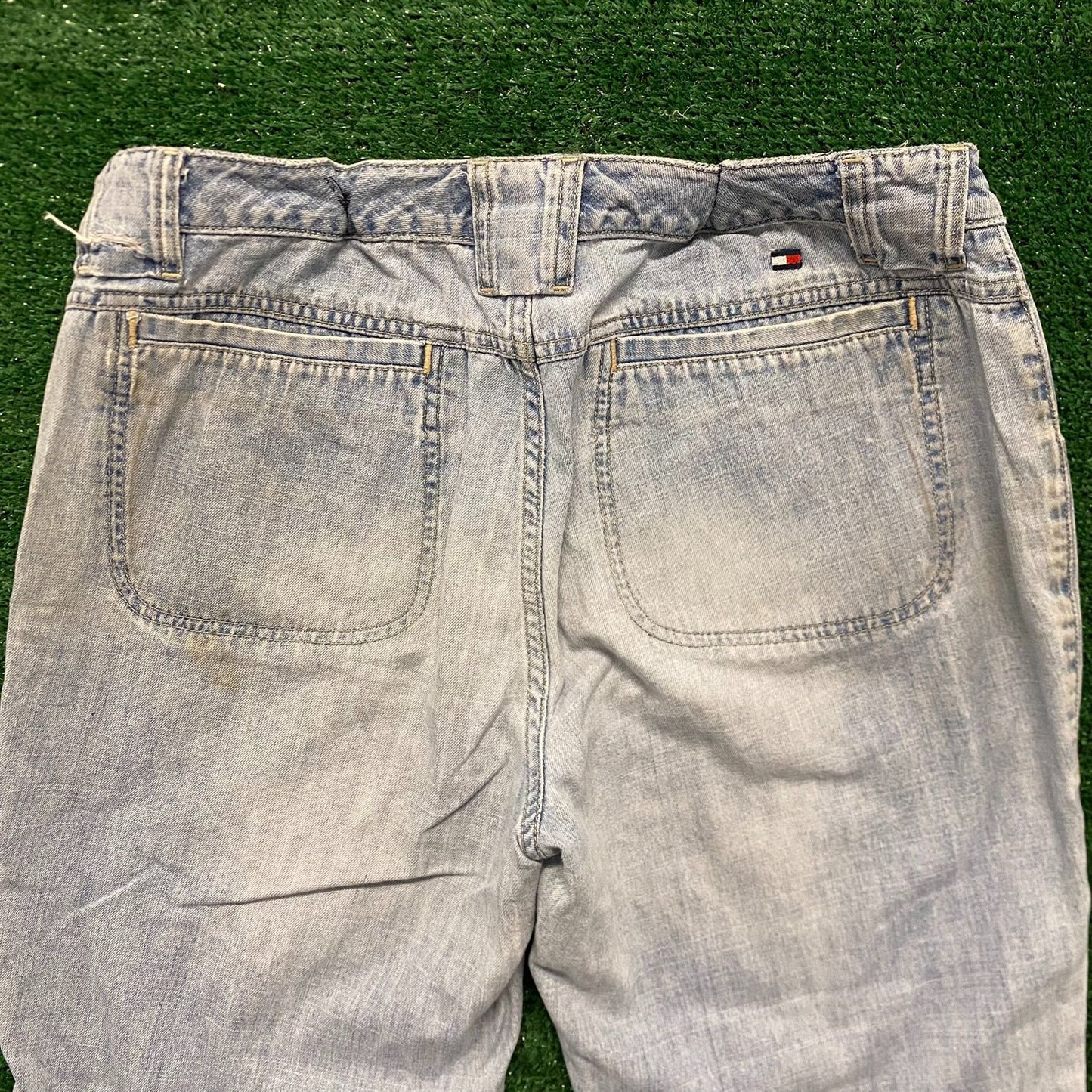 Faded Stonewashed Vintage Denim Jeans Pants