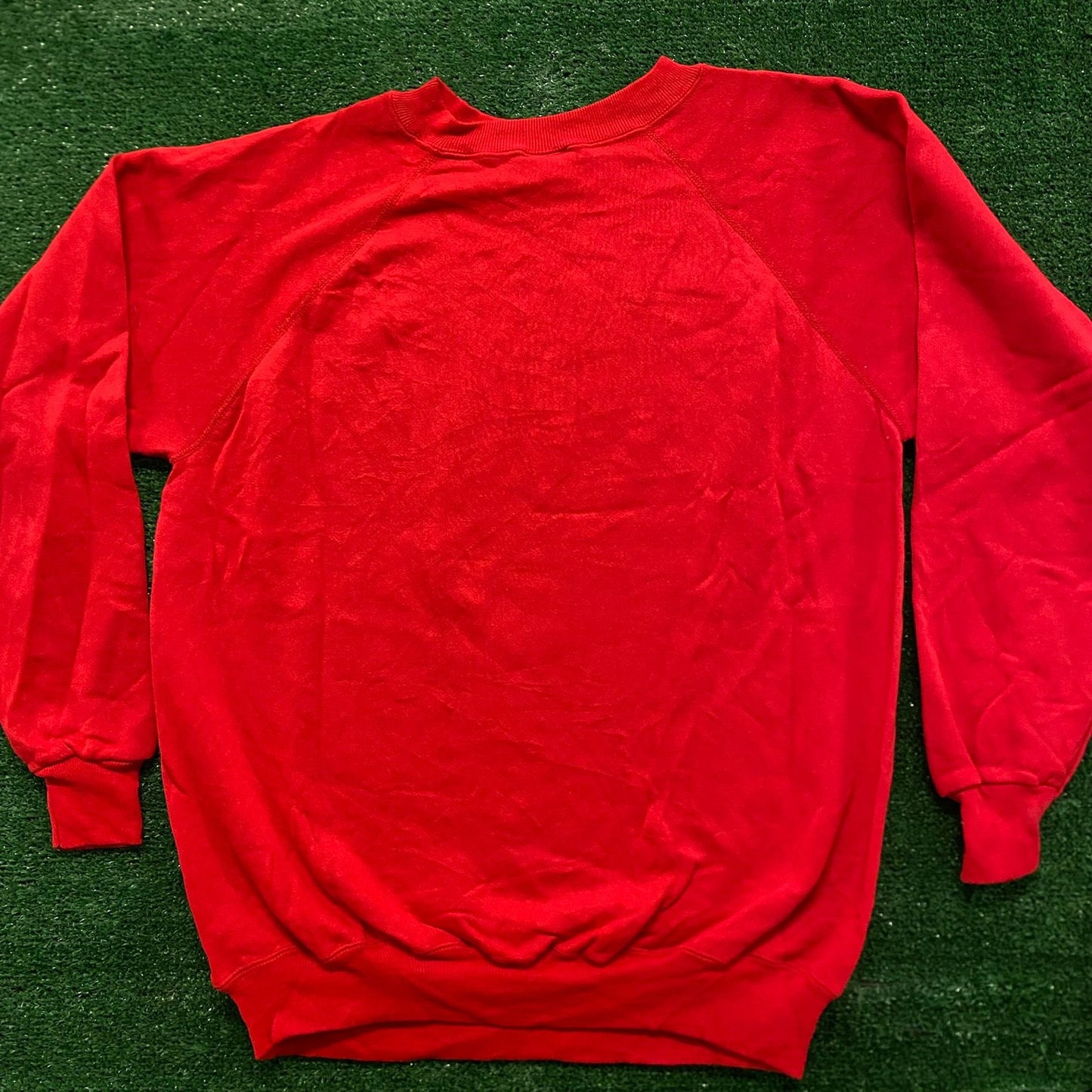 Red Vintage 90s Blank Crewneck Sweatshirt