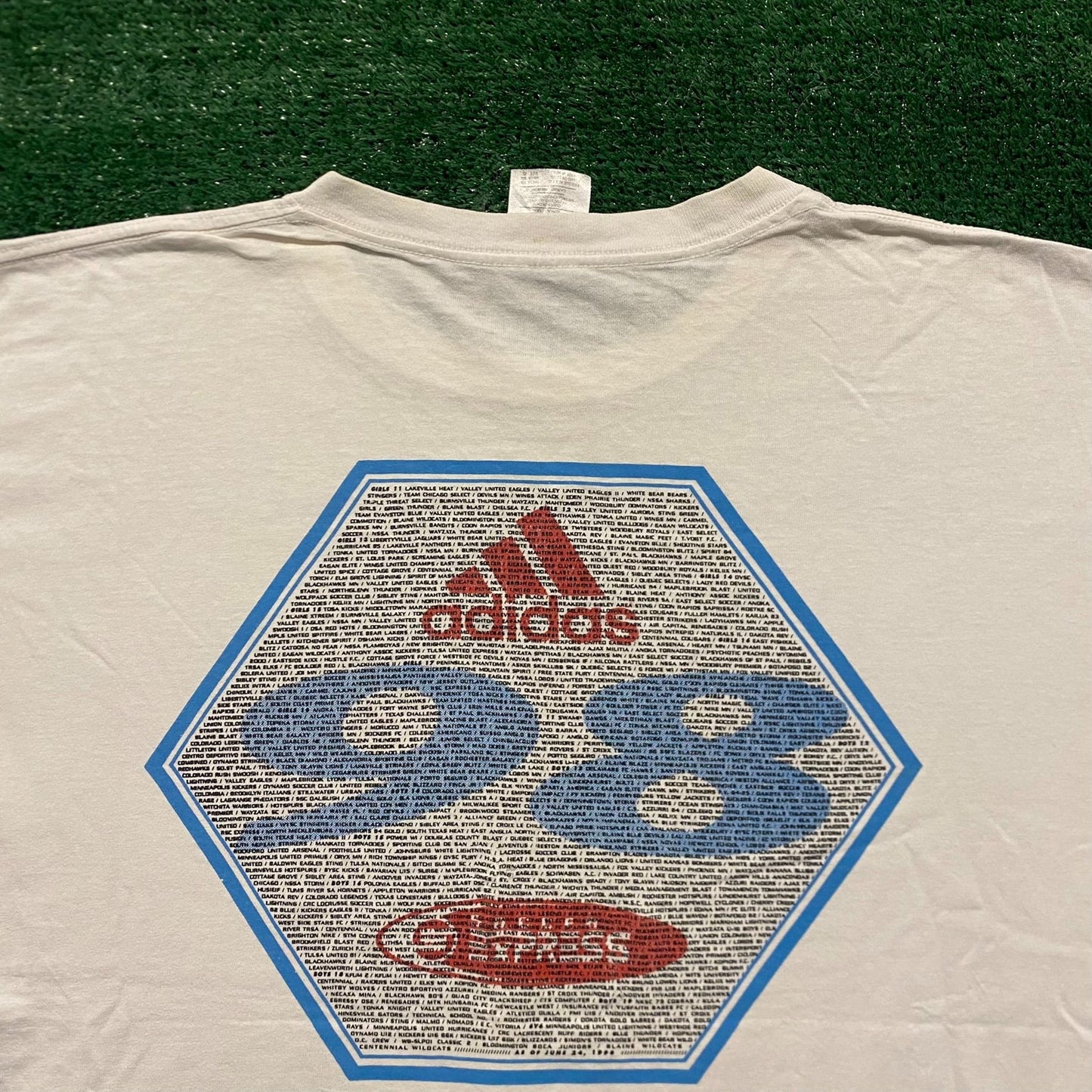 Adidas Soccer Flags Globe Vintage 90s Sports T-Shirt