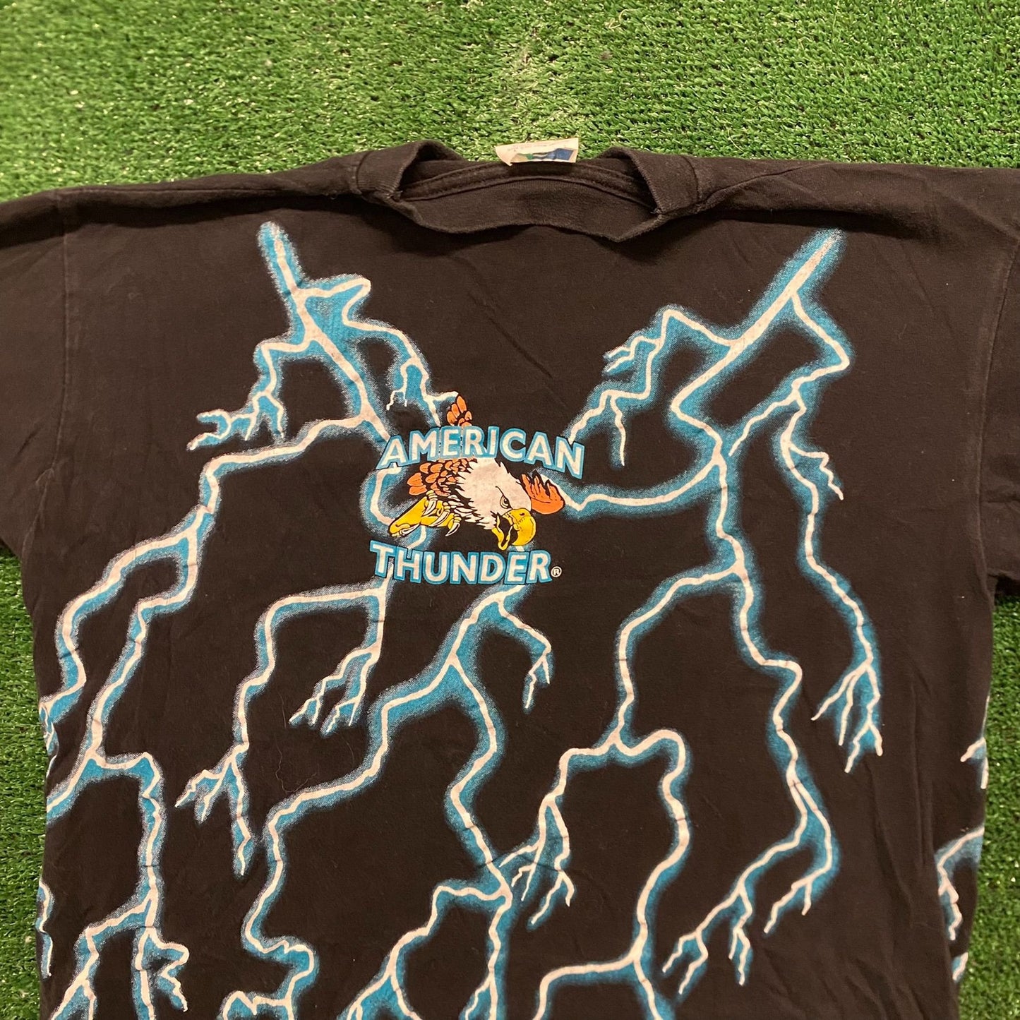 Vintage 90s Essential American Thunder Hot Rod Single Stitch T-Shirt