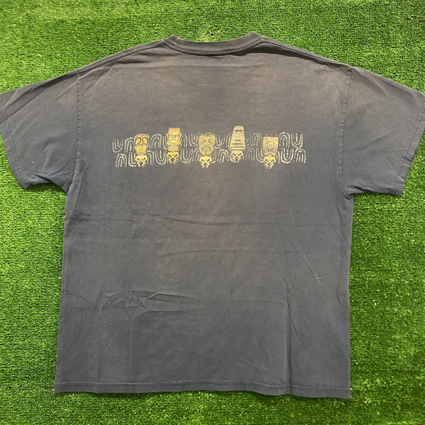 Tiki Tribal Native Vintage Grunge Skater T-Shirt