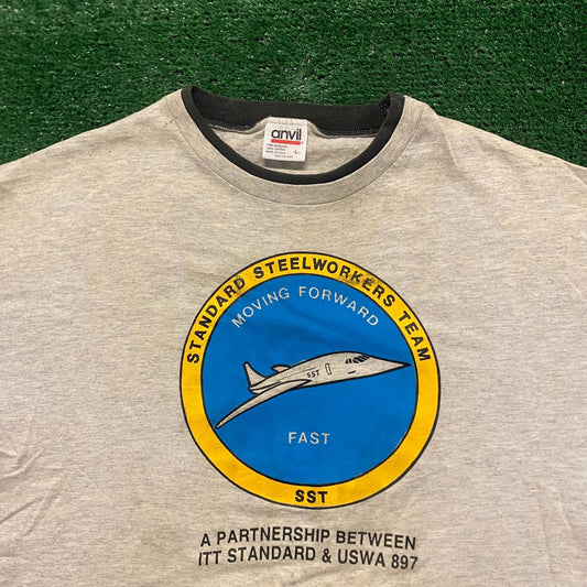 Airplane Vintage 90s Workwear Industrial T-shirt