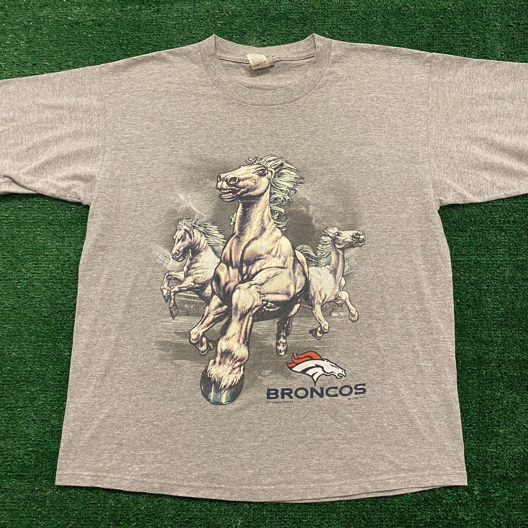 Vintage Denver Broncos T Shirt Tee Lee Sport Made USA Size 