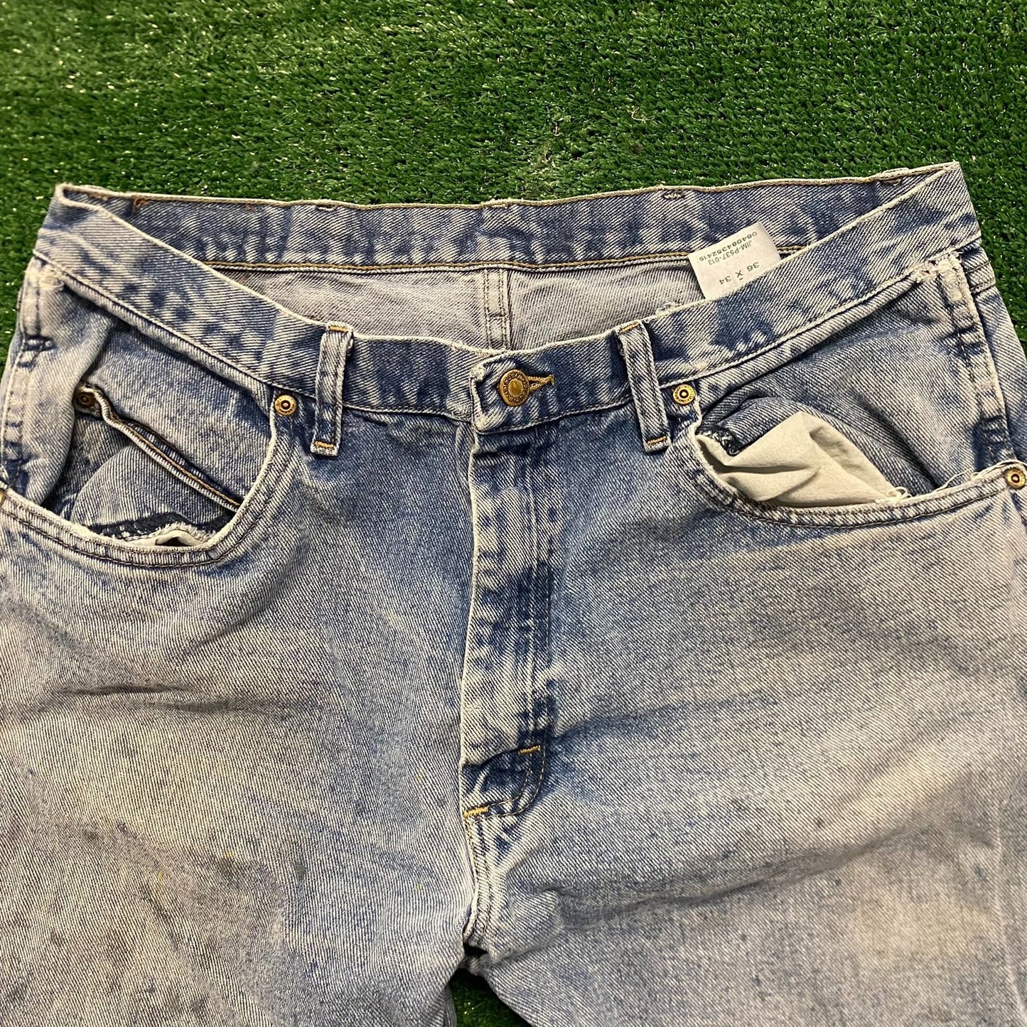 Wrangler Faded Stonewashed Vintage Denim Pants Jeans