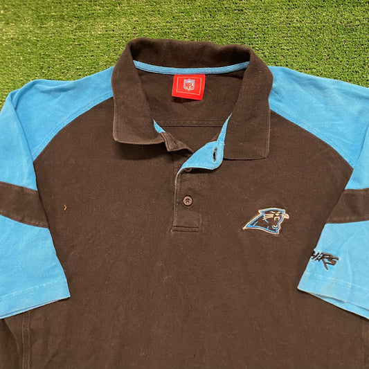 Carolina Panthers Vintage NFL Football Polo Shirt