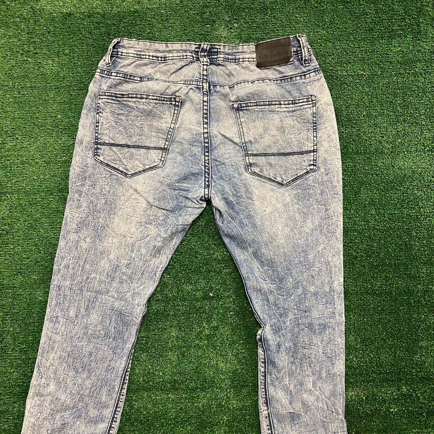 Faded Stonewashed Distressed Vintage Denim Skinny Jeans