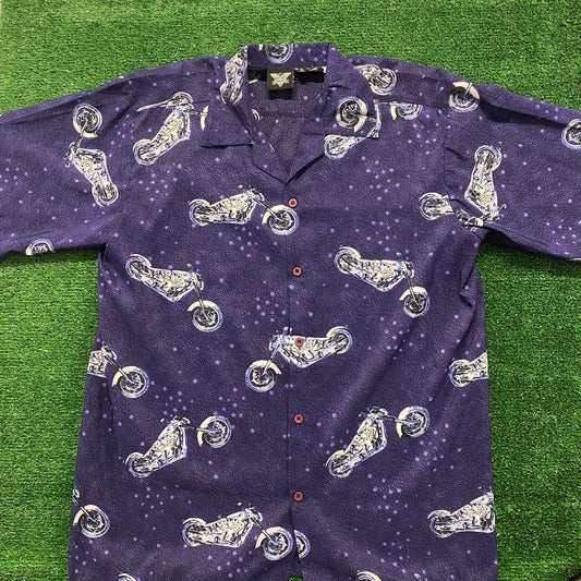 Motorcycles All Over Printed Camp Collar Hawaiian Shirt