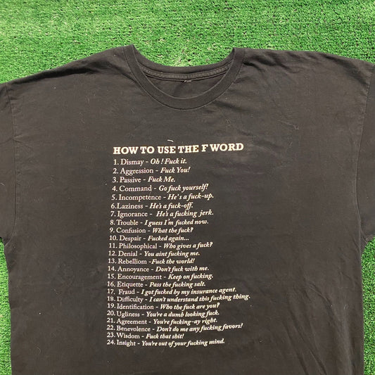 Vintage Y2K Essential F Word Vulgar Quote Humor T-Shirt