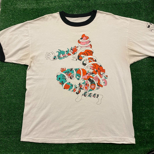 Wakana Yamazaki Japan Tiger Cartoon Art Vintage T-Shirt