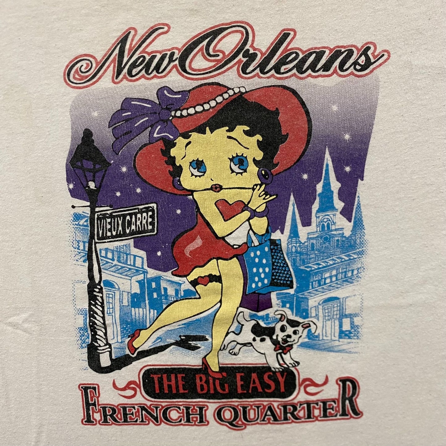 Vintage Y2K Betty Boop Shirt New Orleans Cartoon Comic Tee