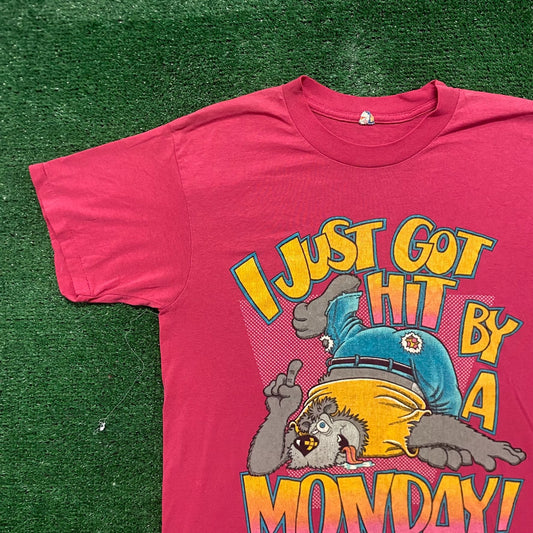 Vintage 80s Monday Humor Essential Single Stitch Funny Tee