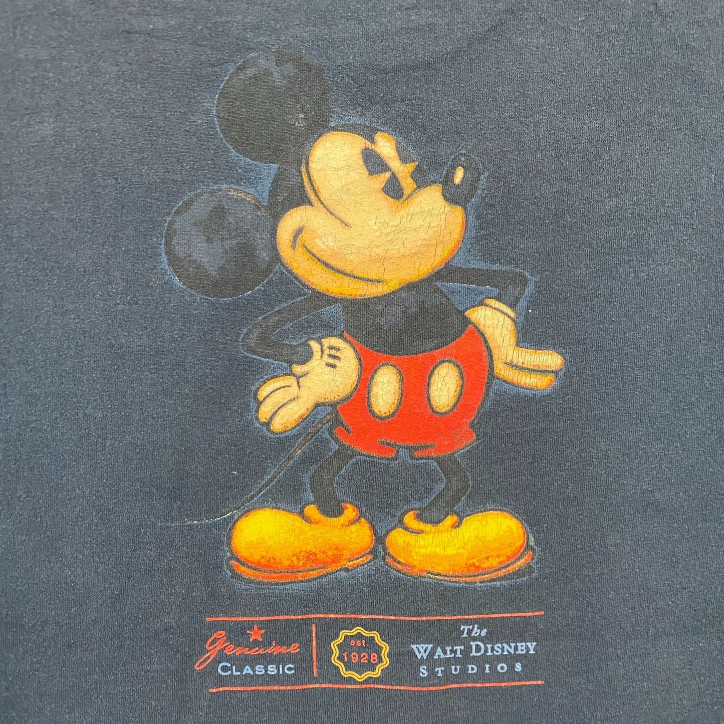Vintage 90s Mickey Mouse Retro Disney Cartoon Sun Faded Tee