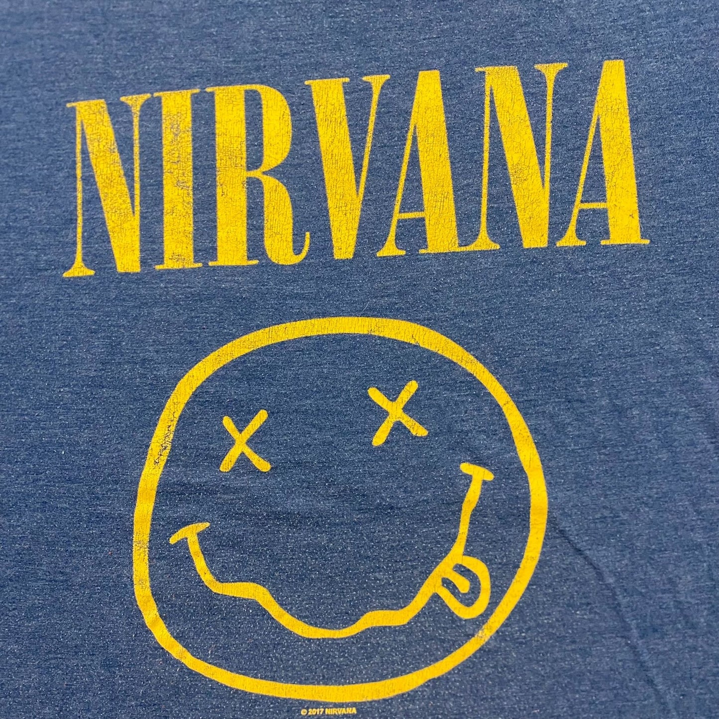 Vintage Y2K Nirvana Smiley Essential Grunge Rock Band Tee