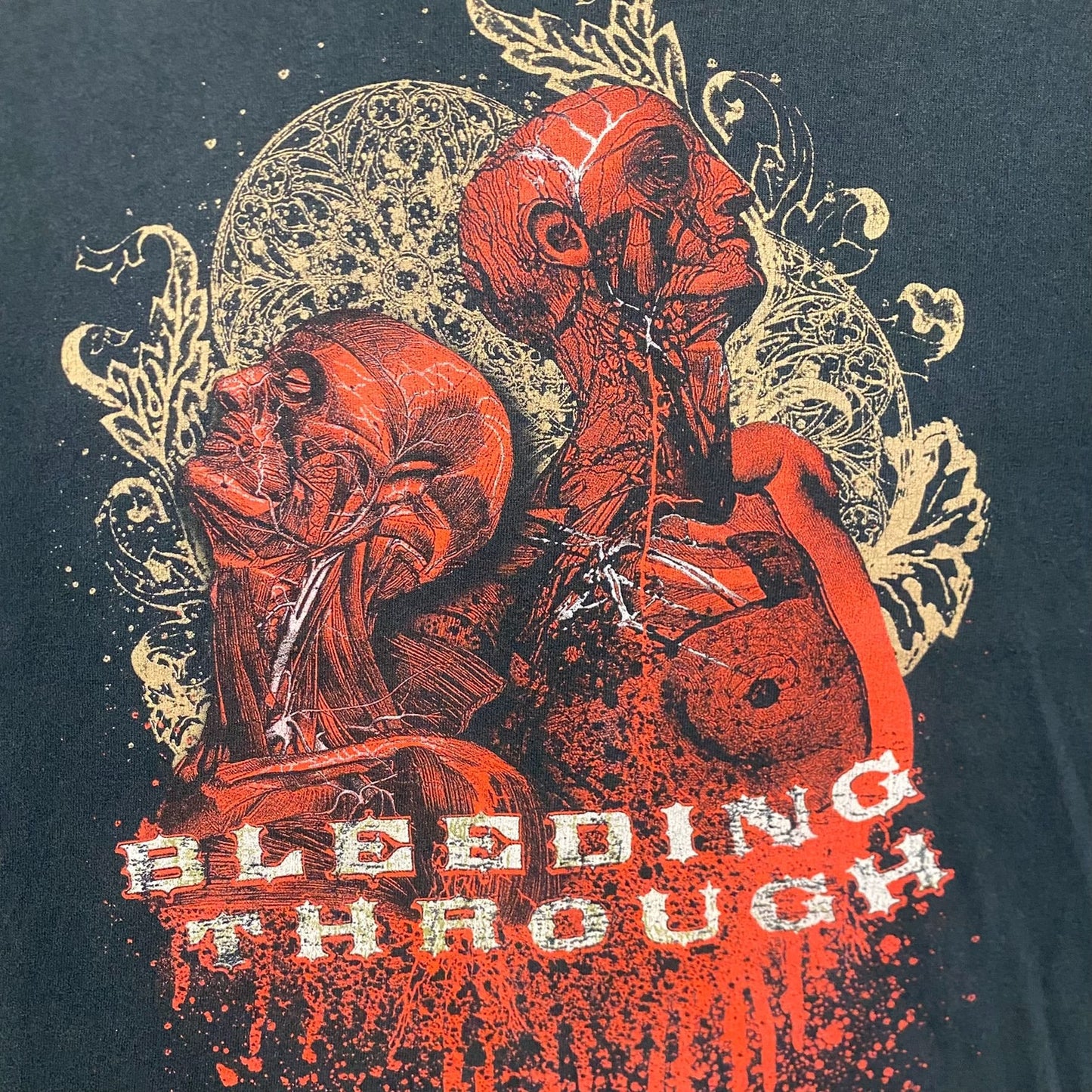 Vintage Y2K Bleeding Through Art Sun Faded Metal Band Tee