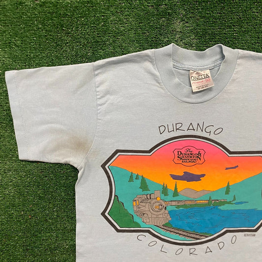 Vintage 80s Durango Colorado Train Single Stitch Tourist Tee