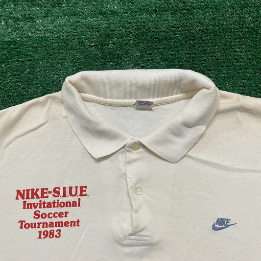 Vintage 80s 1983 Nike SIUE Soccer Single Stitch Polo Shirt