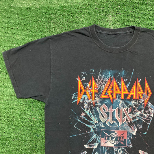 Essential Def Leppard Styx Tesla Rock Metal Band T-Shirt