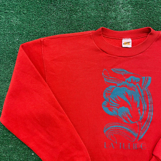 Vintage 70s 80s Tulip Flower Nature Art Crewneck Sweatshirt