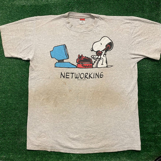 Rare Vintage 90s Peanuts Snoopy Single Stitch Comic T-Shirt