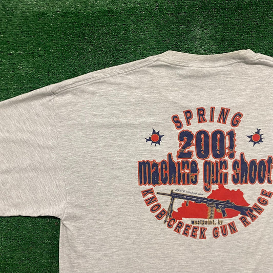 Vintage Y2K Kentucky Machine Gun Shoot Baggy Firearm Tee