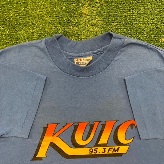 KUIC 95.3 FM Radio Station Vintage 80s Music T-Shirt